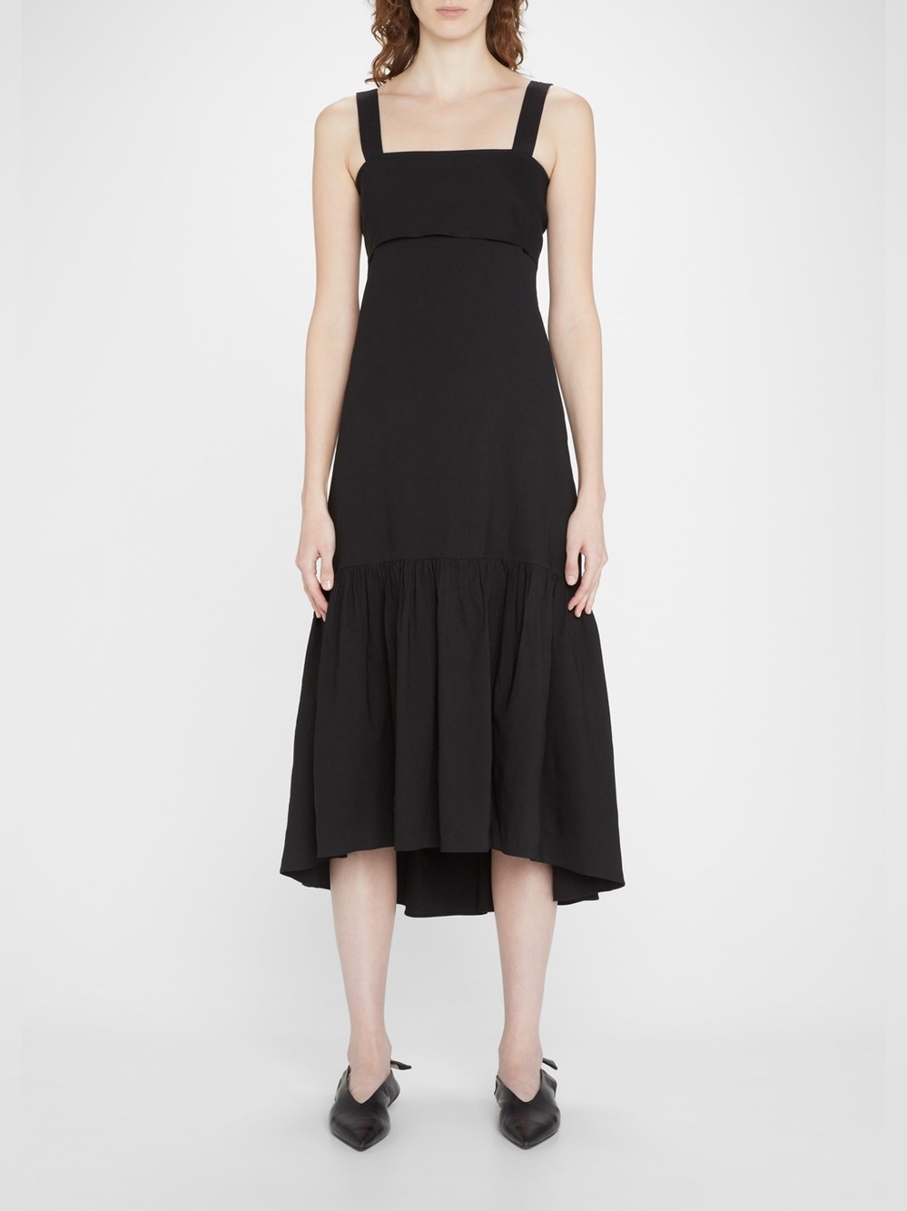 Theory Tie-Back Dress in Good Linen | Black | Size S